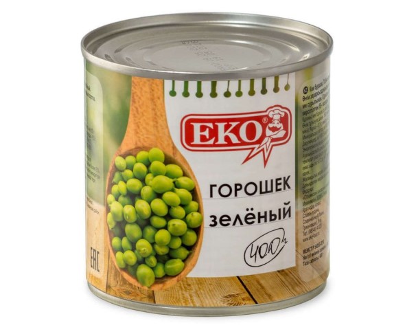 Горошек ЭКО зеленый 400г ж/б / интернет-магазин напитков Лоза в Улан-Удэ