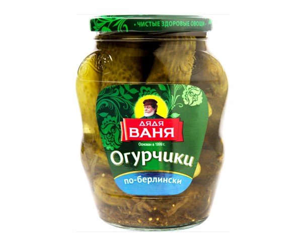 Огурцы ДЯДЯ ВАНЯ маринованные По-Берлински 680г / интернет-магазин напитков Лоза в Улан-Удэ