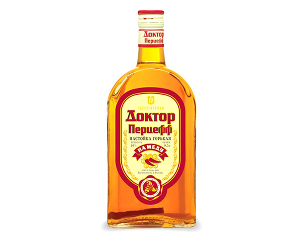 Настойка горькая ДОКТОР ПЕРЦЕФФ на меду лимон 40% 500мл / интернет-магазин напитков Лоза в Улан-Удэ