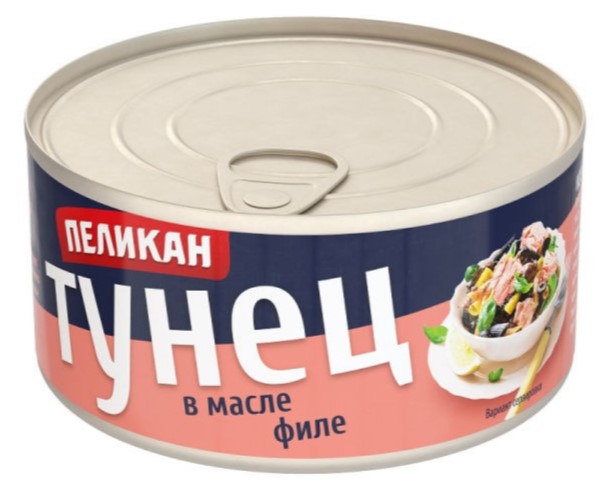 Тунец ПЕЛИКАН филе в масле 185г ж/б / интернет-магазин напитков Лоза в Улан-Удэ
