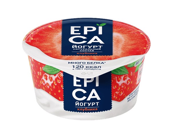 Йогурт ЭПИКА клубника 4,8% 130г БЗМЖ / интернет-магазин напитков Лоза в Улан-Удэ