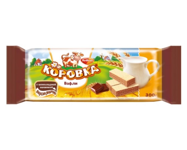 Вафли КОРОВКА шоколадная начинка 300г / интернет-магазин напитков Лоза в Улан-Удэ