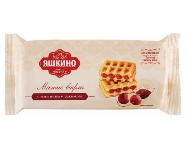Вафли мягкие ЯШКИНО Вишневый джем 120г / интернет-магазин напитков Лоза в Улан-Удэ