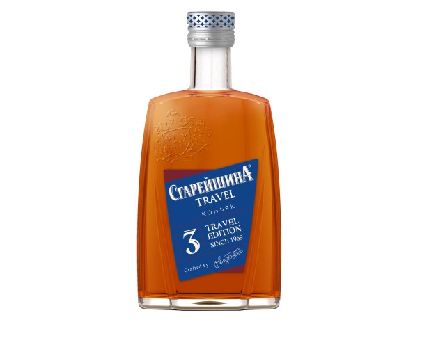 Коньяк России СТАРЕЙШИНА Трэвэл 3 года 100мл / интернет-магазин напитков Лоза в Улан-Удэ