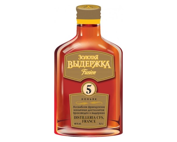 Коньяк России ЗОЛОТАЯ ВЫДЕРЖКА Fusion 5лет 100мл фляжка / интернет-магазин напитков Лоза в Улан-Удэ
