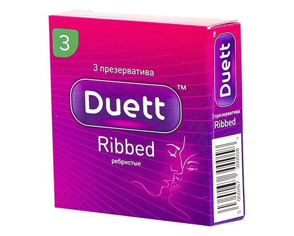 Презервативы DUETT №3 Ribbed / интернет-магазин напитков Лоза в Улан-Удэ