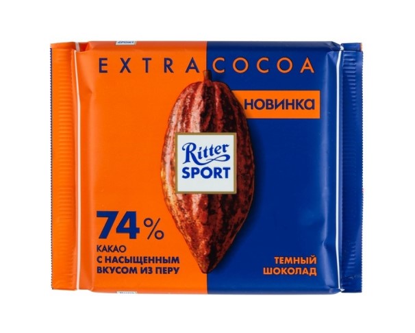 Шоколад RITTER SPORT темный 74% какао с насыщенным вкусом из Перу / интернет-магазин напитков Лоза в Улан-Удэ