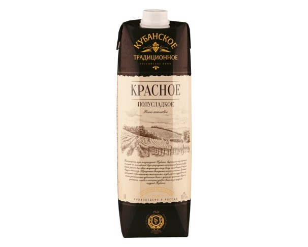 Вино России КУБАНСКОЕ Традиционное кр. п/сл. стол. 11% 1л т/п / интернет-магазин напитков Лоза в Улан-Удэ