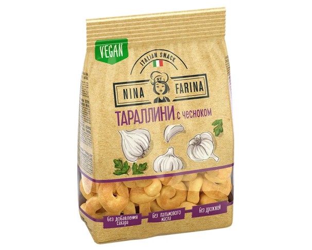 Тараллини Nina Farina 180г с чесноком / интернет-магазин напитков Лоза в Улан-Удэ
