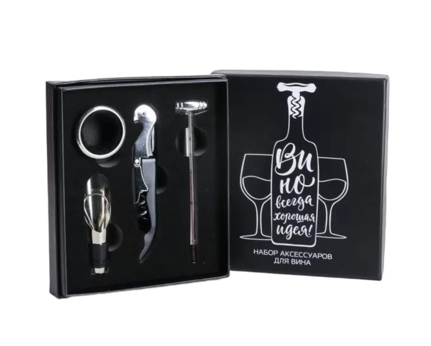 Набор для вина в картонной коробке Вино - всегда хорошая идея / интернет-магазин напитков Лоза в Улан-Удэ