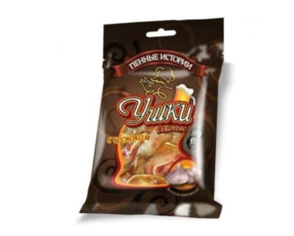 Ушки свиные ПЕННЫЕ ИСТОРИИ 100гр с чесноком / интернет-магазин напитков Лоза в Улан-Удэ