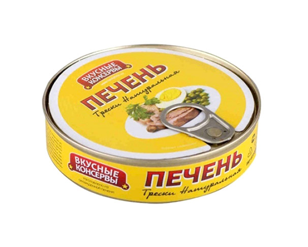 Печень Трески ВКУСНЫЕ КОНСЕРВЫ 120г люкс ж/б / интернет-магазин напитков Лоза в Улан-Удэ