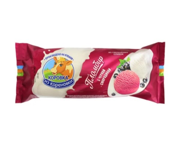 Мороженое Пломбир с черной смородиной полено 400гр БЗМЖ / интернет-магазин напитков Лоза в Улан-Удэ