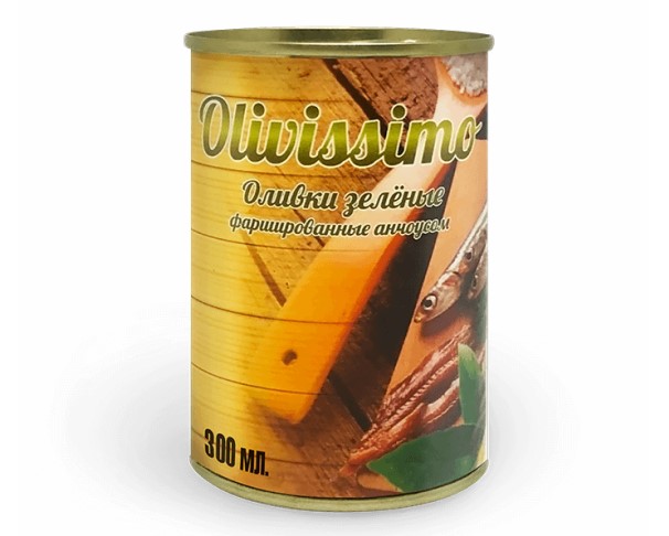 Оливки ОЛИВИССИМО с анчоусом 320мл ж/б / интернет-магазин напитков Лоза в Улан-Удэ