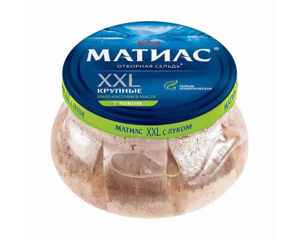 Сельдь САНТА БРЕМОР Матиас XXL филе с луком в масле 260г ст/б / интернет-магазин напитков Лоза в Улан-Удэ
