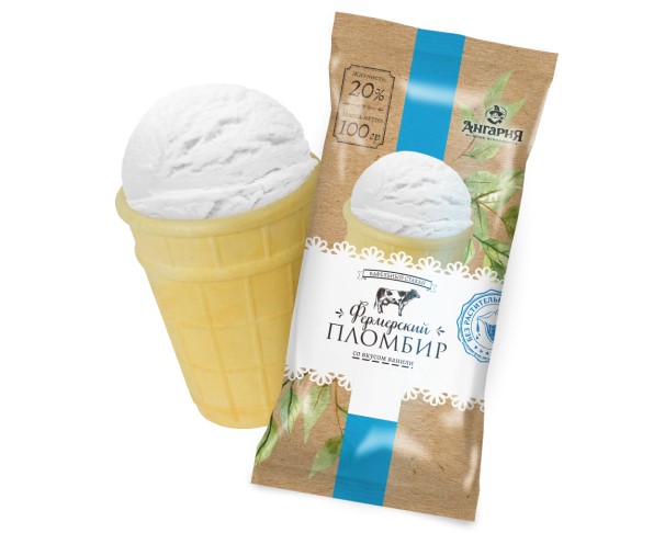Мороженое АНГАРИЯ Фермерский пломбир 100г БЗМЖ / интернет-магазин напитков Лоза в Улан-Удэ