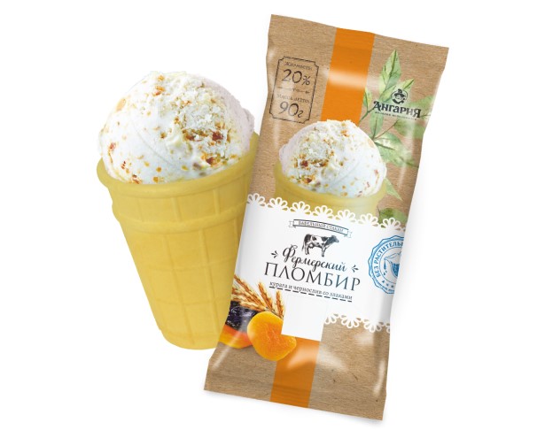 Мороженое АНГАРИЯ Фермерский пломбир чернослив/курага/злаки 90г БЗМЖ / интернет-магазин напитков Лоза в Улан-Удэ