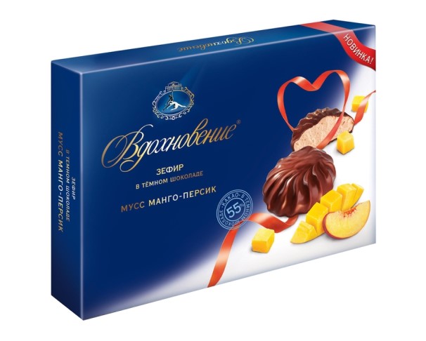 Зефир ВДОХНОВЕНИЕ мусс манго-персик в шок 245г / интернет-магазин напитков Лоза в Улан-Удэ