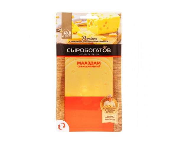 Сыр СЫРОБОГАТОВ Мааздам 45% 125г БЗМЖ / интернет-магазин напитков Лоза в Улан-Удэ