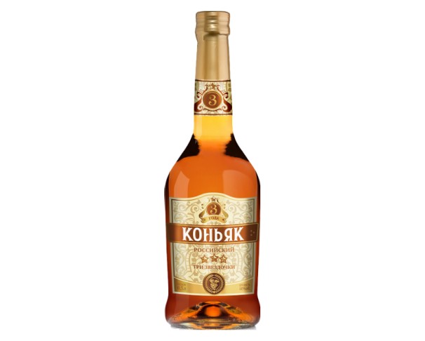 Коньяк РОССИЙСКИЙ Казань Три звездочки 500мл / интернет-магазин напитков Лоза в Улан-Удэ