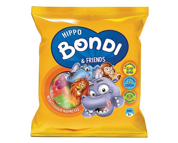 Жевательный мармелад Хиппо Бонди и друзья 70г / интернет-магазин напитков Лоза в Улан-Удэ