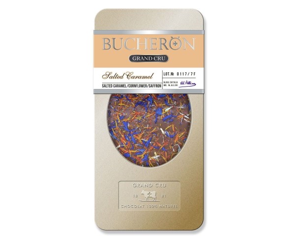 Шоколад BUCHERON Grand Cru молочный сол карамель/василек/шафран 100г ж/б / интернет-магазин напитков Лоза в Улан-Удэ