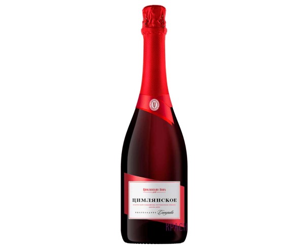 Вино игристое России ЦИМЛЯНСКОЕ Саперави красное полусладкое 750мл  / интернет-магазин напитков Лоза в Улан-Удэ