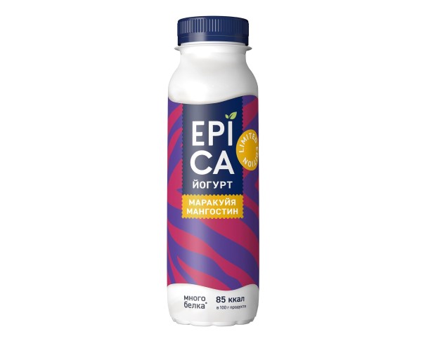 Йогурт ЭПИКА маракуйя мангостин 2,5% 260мл бут БЗМЖ / интернет-магазин напитков Лоза в Улан-Удэ