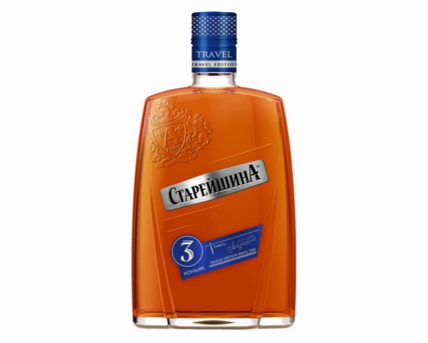 Коньяк России СТАРЕЙШИНА Трэвэл 3 года 500мл / интернет-магазин напитков Лоза в Улан-Удэ