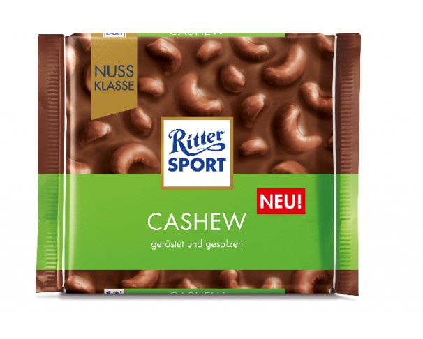 Шоколад RITTER SPORT EXTRA молочный с кусочками кешью 100г / интернет-магазин напитков Лоза в Улан-Удэ