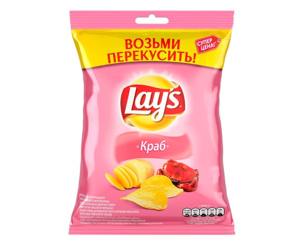 Чипсы ЛЭЙС Краб 140 г / интернет-магазин напитков Лоза в Улан-Удэ