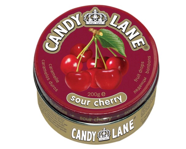 Леденцы CANDY LANE Кислая вишня 200г ж/б / интернет-магазин напитков Лоза в Улан-Удэ