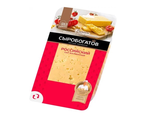 Сыр СЫРОБОГАТОВ Российский 45% 125г БЗМЖ / интернет-магазин напитков Лоза в Улан-Удэ