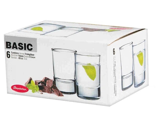 Набор стопок Pasabahce Бэйсик 55мл 6шт / интернет-магазин напитков Лоза в Улан-Удэ