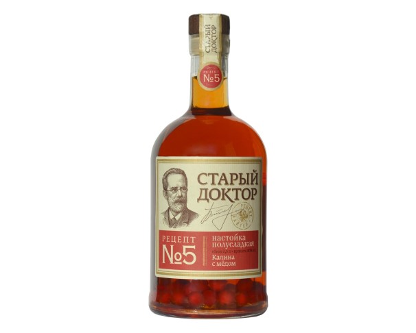 Настойка полусладкая СТАРЫЙ ДОКТОР Рецепт №5 Калина с медом 30% 500мл / интернет-магазин напитков Лоза в Улан-Удэ