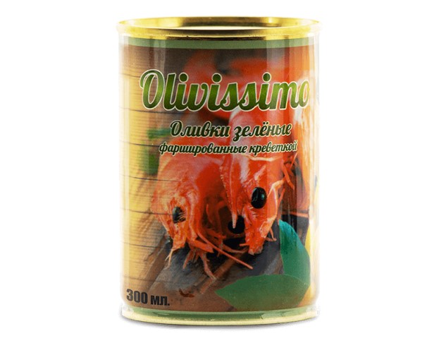 Оливки ОЛИВИССИМО с креветкой 320мл ж/б / интернет-магазин напитков Лоза в Улан-Удэ