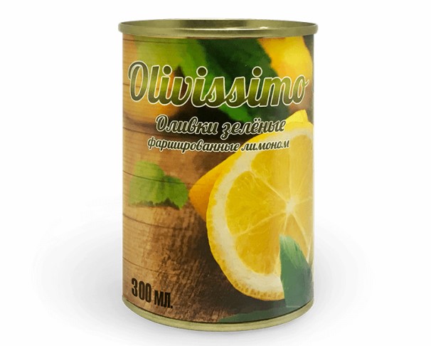 Оливки ОЛИВИССИМО с лимоном 320мл ж/б / интернет-магазин напитков Лоза в Улан-Удэ