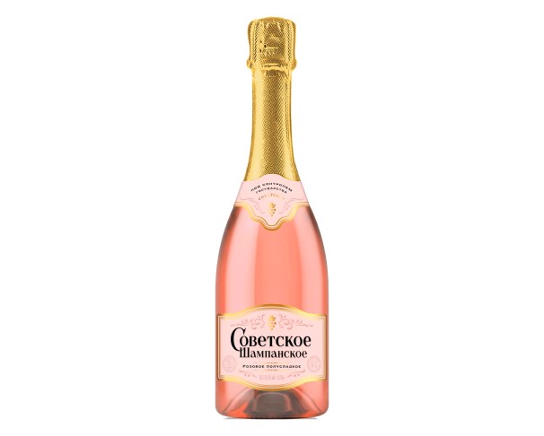 Вино игристое России СОВЕТСКОЕ ШАМПАНСКОЕ розовое полусладкое 10-12% 750мл / интернет-магазин напитков Лоза в Улан-Удэ