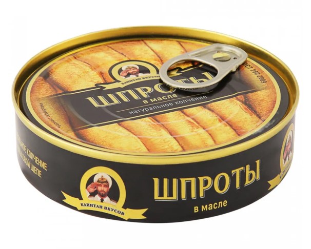 Шпроты КАПИТАН ВКУСОВ ГОСТ люкс 160г ж/б / интернет-магазин напитков Лоза в Улан-Удэ