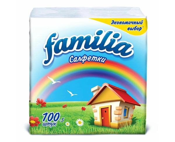 Салфетки бумажные FAMILIA Радуга 100шт / интернет-магазин напитков Лоза в Улан-Удэ
