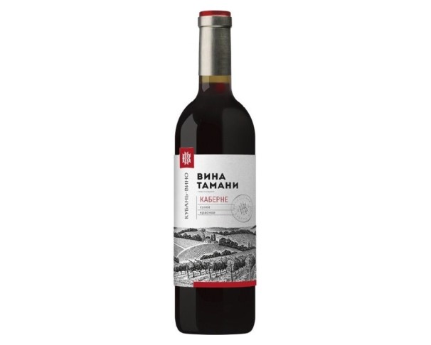 Вино России ТАМАНСКАЯ МАРКА Каберне красное сухое 10-12% 700мл / интернет-магазин напитков Лоза в Улан-Удэ