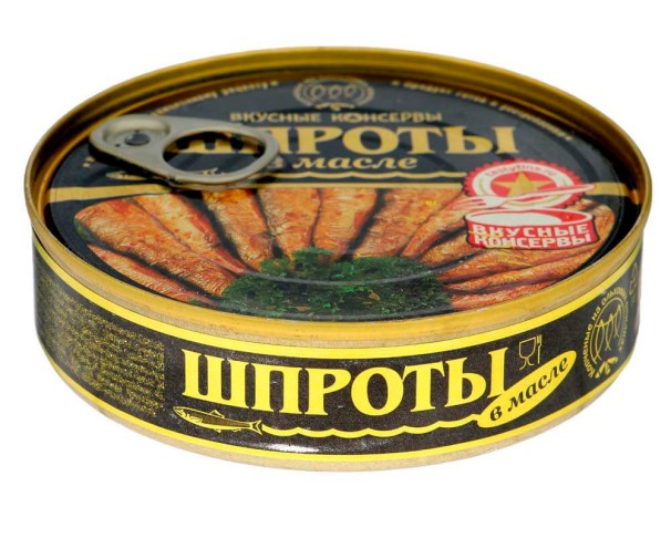 Шпроты ВКУСНЫЕ КОНСЕРВЫ Люкс ТУ 160г ж/б / интернет-магазин напитков Лоза в Улан-Удэ
