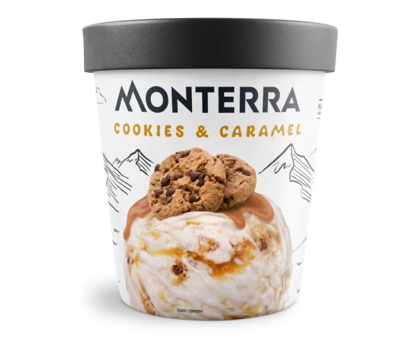 Мороженое МОНТЕРРА Печенье Карамель 480мл БЗМЖ / интернет-магазин напитков Лоза в Улан-Удэ