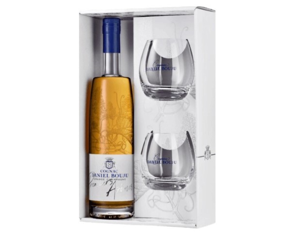 Коньяк ДАНИЕЛЬ БУЖУ Премьер Аром Гранд Шампань 45% 700мл в п/у +2 бокала / интернет-магазин напитков Лоза в Улан-Удэ