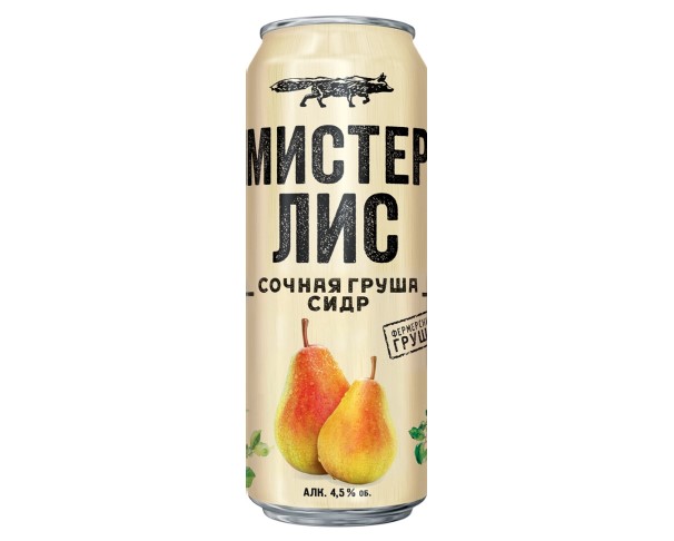 Сидр МИСТЕР ЛИС Сочная груша 4,5% 430мл ж/б Акция / интернет-магазин напитков Лоза в Улан-Удэ