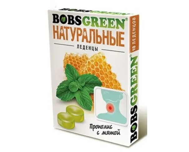 Леденцы BOBSGREEN прополис с мятой 32г / интернет-магазин напитков Лоза в Улан-Удэ