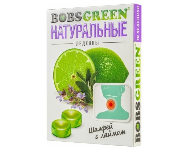 Леденцы BOBSGREEN шалфей с лаймом 32г / интернет-магазин напитков Лоза в Улан-Удэ
