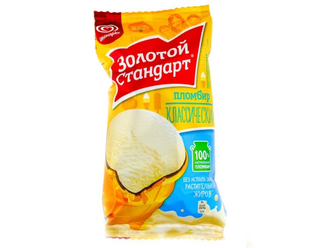 Мороженое ИНМАРКО ЗОЛОТОЙ СТАНДАРТ пломбир классик 95г в/ст БЗМЖ / интернет-магазин напитков Лоза в Улан-Удэ