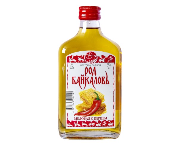 Настойка горькая РОД БАЙКАЛОВЪ Медовая с перцем 35% 250мл / интернет-магазин напитков Лоза в Улан-Удэ