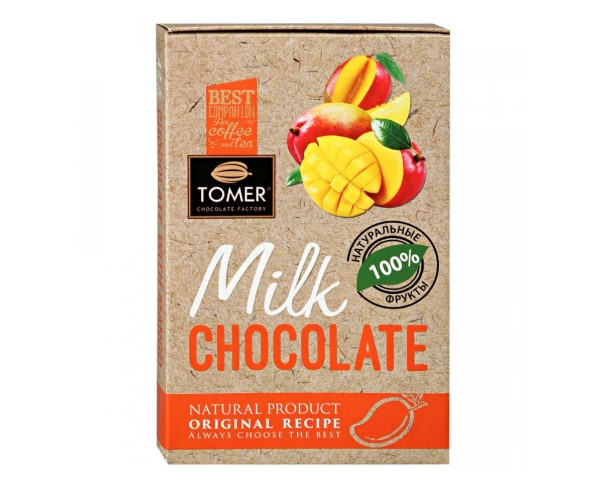 Шоколад ТОМЕР молочный с манго 90г / интернет-магазин напитков Лоза в Улан-Удэ
